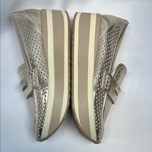 Dolce Vita Janine Slip-On Gold Perforated Loafers - Picture 4 of 5